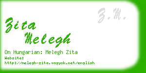 zita melegh business card